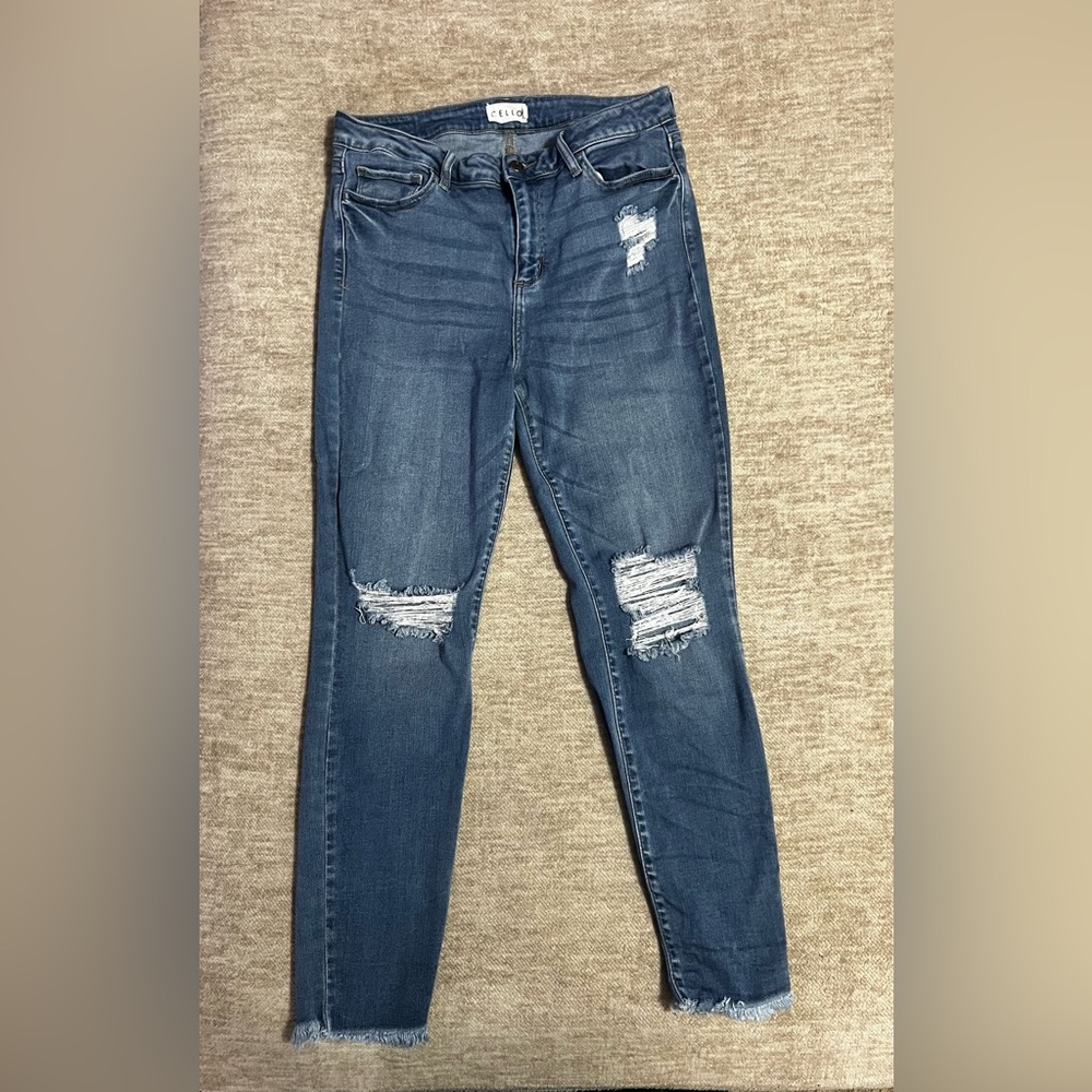 Cello Dark Blue Distressed Jeans